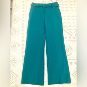 NWT Ann Taylor 2P Dressy Belted Emerald Green Pants Women